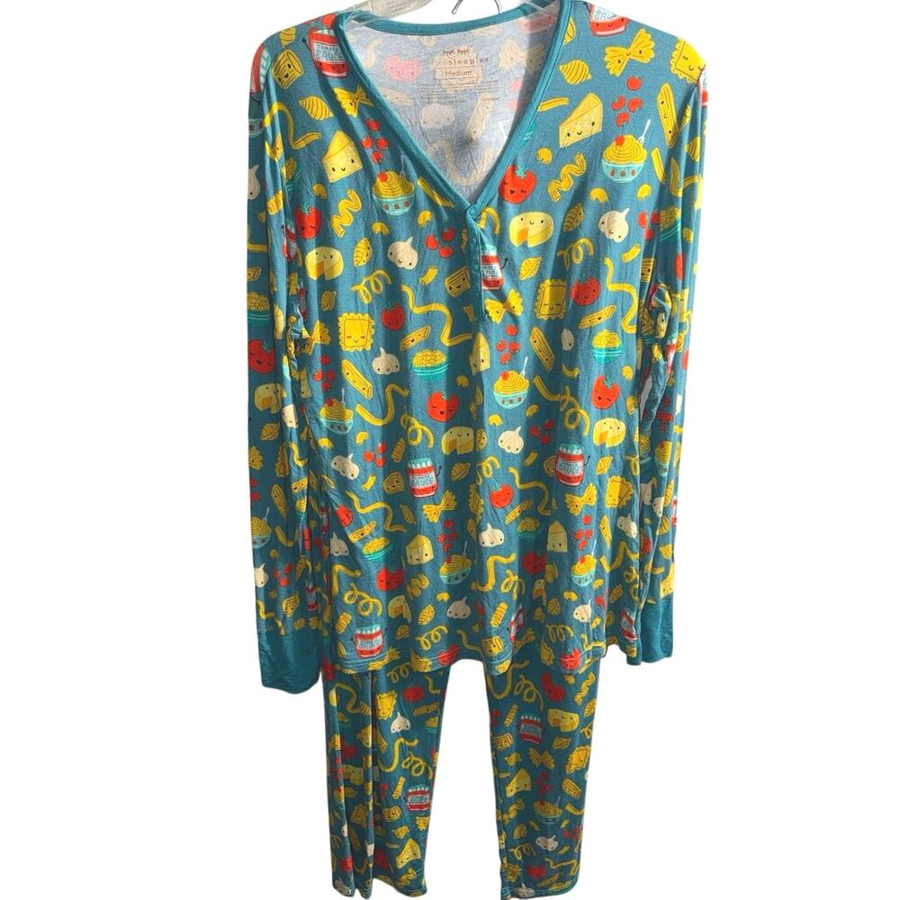 Little Sleepies Pasta Party Pajama Set Bamboo Retired Print